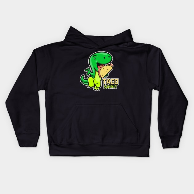 Tacosaurus Funny Taco Dinosaur Kids Hoodie by Etopix